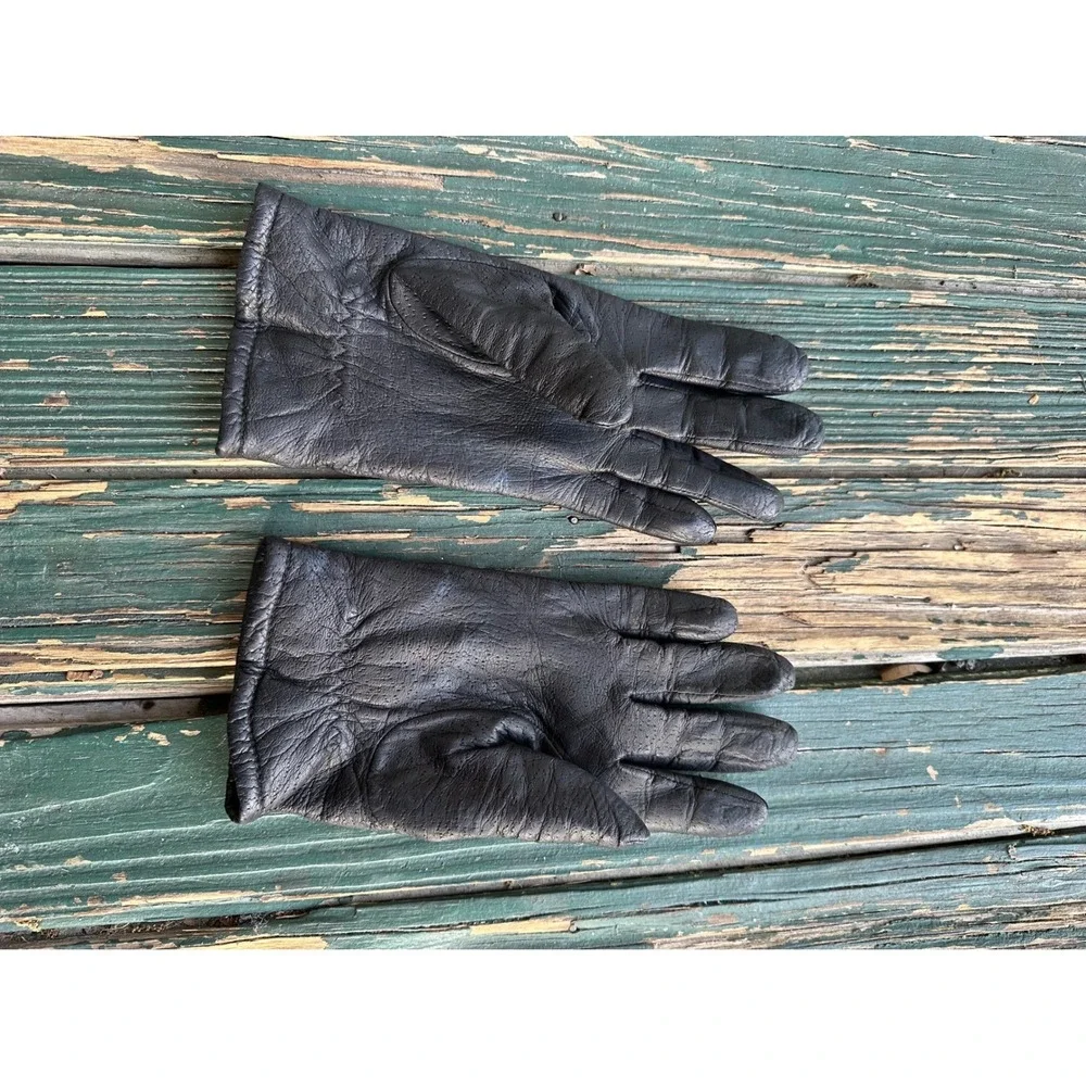 Fownes Womens Black Genuine Leather‎ Gloves Acrylic Lined Size Medium M Classic